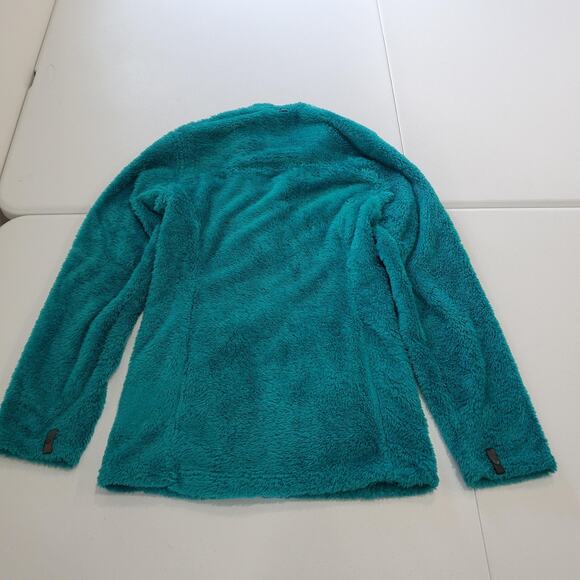 The North Face Jacket Womens Small Teal High Pile Fleece Full Zip Pockets C853F - Picture 3 of 10
